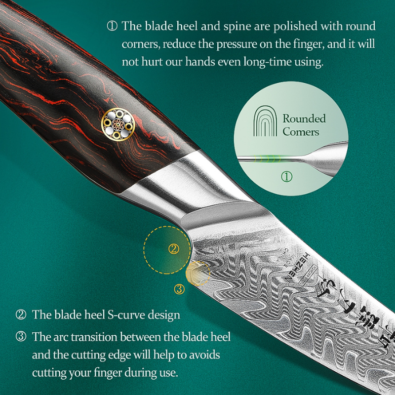 HEZHEN Paring Knife Powder Steel Core Damascus Steel Kitchen -Hygo Knives™