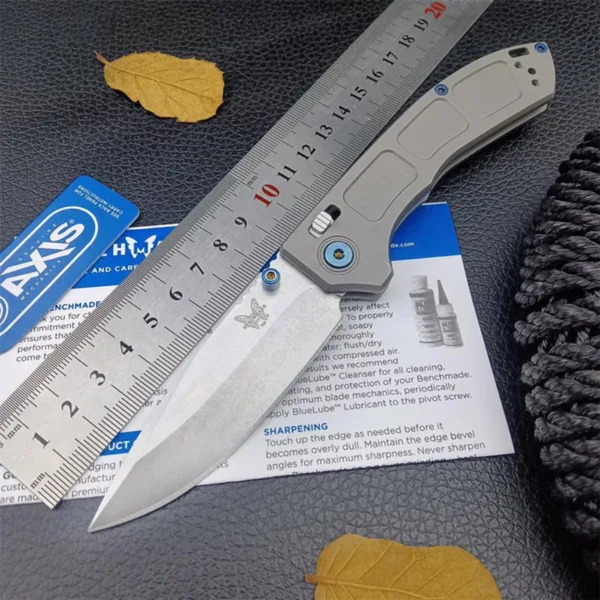 Benchmade 748 Narrows Stonewashed M390 Aluminum Handle Pocket Knife Camping -Hygo Knives™