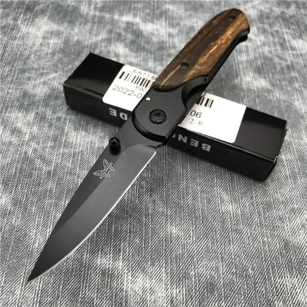 Benchmade DA44 Pocket Folding Knife Wood Handle Titanium Finish Blade camping -Hygo Knives™