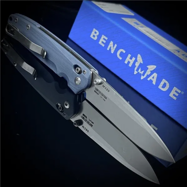 Benchmade 485 Valet Scales Pocket Folding Knife M390 Satin Plain Blade G10 Handles Outdoor Hunting Camping -Hygo Knives™